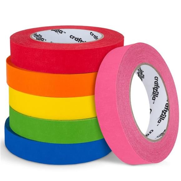 Colored Masking Tape –6 Color Masking Tape Rolls –990 Feet x1 Inch Painters Tape - Picture 2 of 8